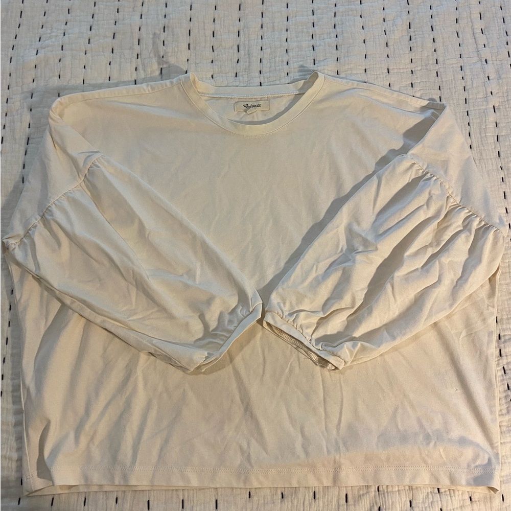Cream Madewell puff sleeve top
